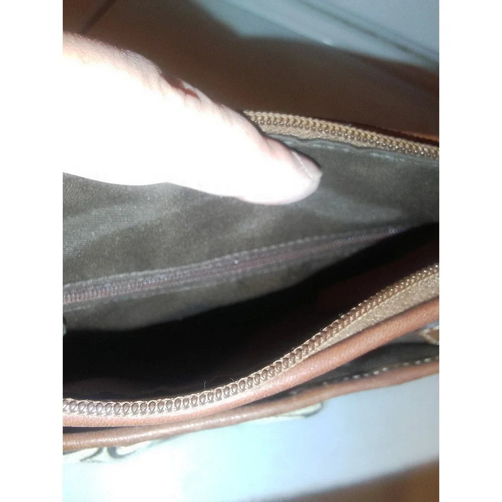 Vintage Coach Brown Signature Canvas Small Crossbody With Adjustable Strap